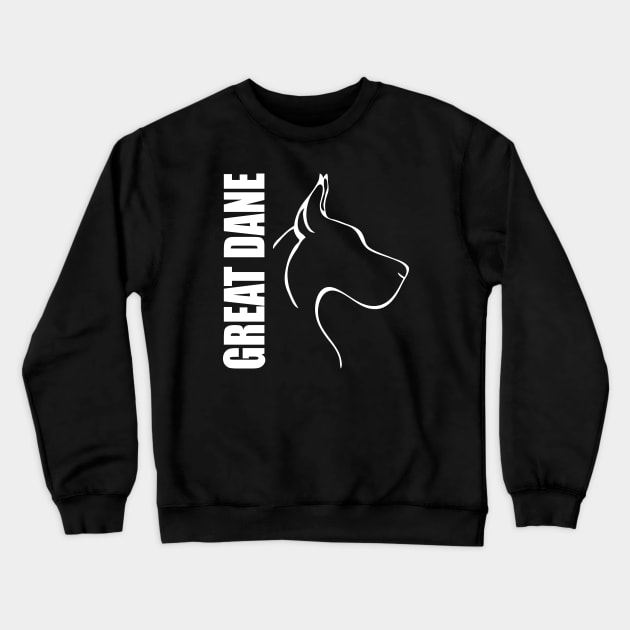 Great Dane profile dog lover Crewneck Sweatshirt by wilsigns